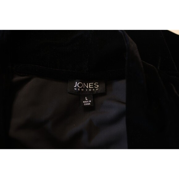 NWT Jones New York Velvet Long Cardigan Open Front Black Whimsigoth Witchy Large - Picture 8 of 10